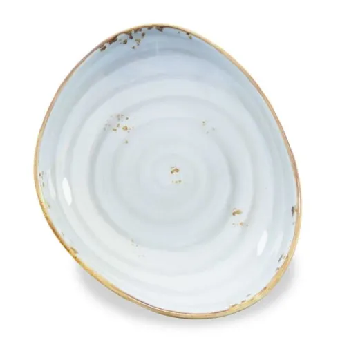 Bowl Triangular de Porcelana Gris de Borde Dorado 7.5 Pulgadas ARNI C1412-SC02