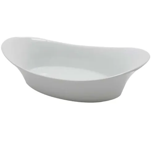 Bowl Ovalado de Porcelana con Forma de Barco 29 x 15 Centimetros Blanco CATER MAX 12509-2