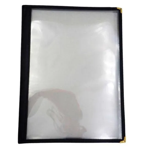 Porta Menu Cuadruple de -1/2 X 11 Pulgadas con Bordes Negros MASTER CHEF MC-4BK