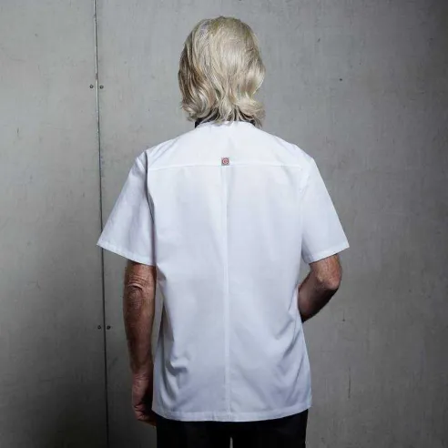Gabacha Chef Blanca, Manga Corta Doble Botonadura Clasica, Talla 2XL CHECKEDOUT CU104D0201E1-2XL