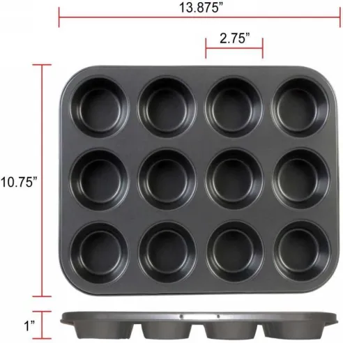 Molde de Teflon  para Cupcakes de 12 Cavidades. THUNDER SLKMP012