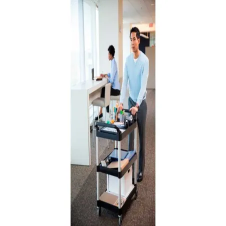Carro Utilitario de 85 x 47 x 96 Centimetros de Color Negro RUBBERMAID FG342488BLA