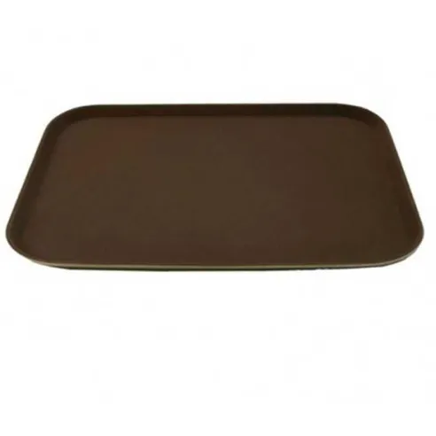Azafate Rectangular Antideslizante de Fibra de Vidrio de 14 x 18 Pulgadas, Color Cafe MASTER CHEF JW-R1418CTBR