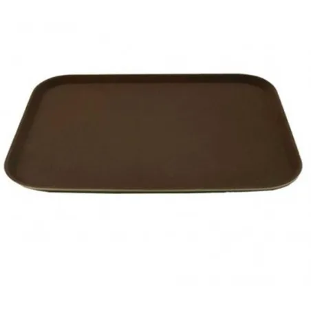 Azafate Rectangular Antideslizante de Fibra de Vidrio de 14 x 18 Pulgadas, Color Cafe MASTER CHEF JW-R1418CTBR