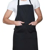 Delantal con Bolsillos de Color Negro CHECKEDOUT U305S0100A