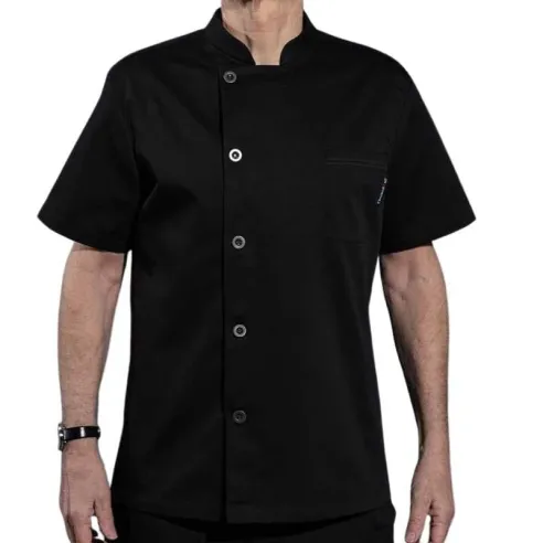 Gabacha Negra con Botones, Manga Corta Talla M CHECKEDOUT U106D0100A-M