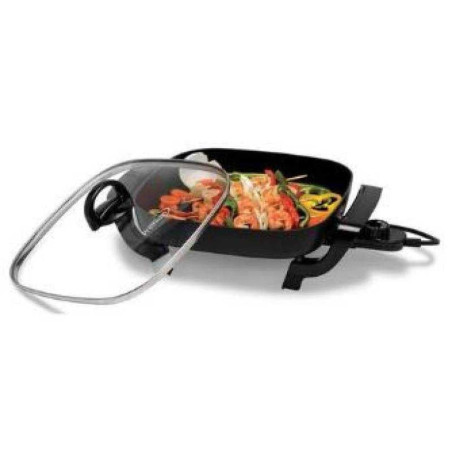 Sarten Electrico Antiadherente con Tapa de Vidrio de 12 Pulgadas de 1200W PREMIUM PES1209