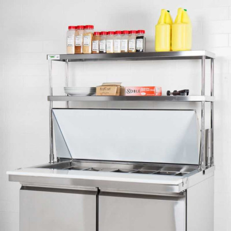 Mesa de Preparacion Mega Top con 2 Puertas de Acero Inoxidable 120 Centimetros U-STAR SCLM2-E-HC
