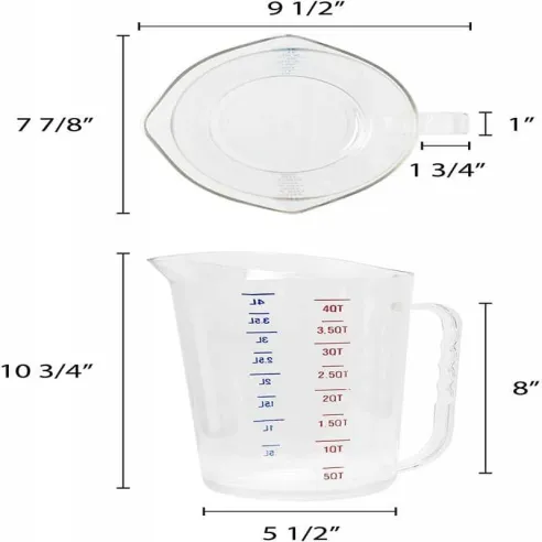 Taza Medidora de Policarbonato de 16 Tazas THUNDER PLMD128CL