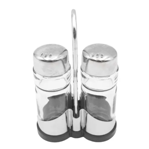 Salero & Pimentero Con Rack de 40 Mililitros, Set de 2 Unidades MASTER CHEF SPS-01