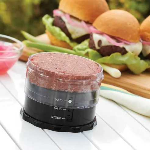 Prensa Ajustable Plastica para Hamburguesa de Color Negro OUTSET Q114