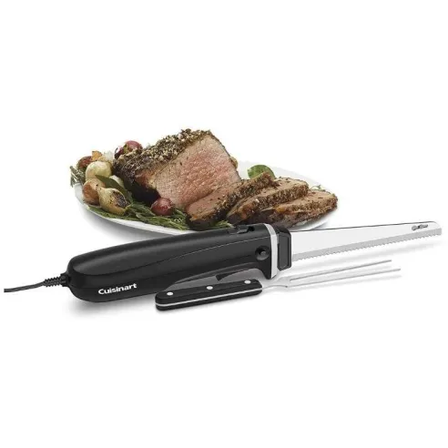 Cuchillo Electrico Negro con Tabla de Cortar de Bambu CUISINART CEK-41