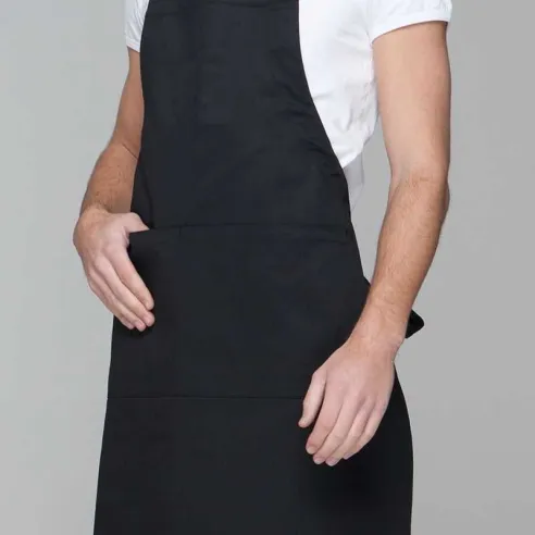 Delantal con Bolsillos de Color Negro CHECKEDOUT U305S0100A