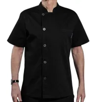 Gabacha Negra con Botones, Manga Corta Talla 3XL CHECKEDOUT U106D0100A-3XL