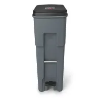 Basurero Rollout de 65 Galones con 2 Ruedas y Pedal, Color Gris  RUBBERMAID 1971968 2