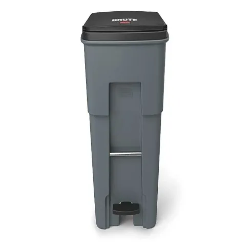 Basurero Rollout de 65 Galones con 2 Ruedas y Pedal, Color Gris  RUBBERMAID 1971968
