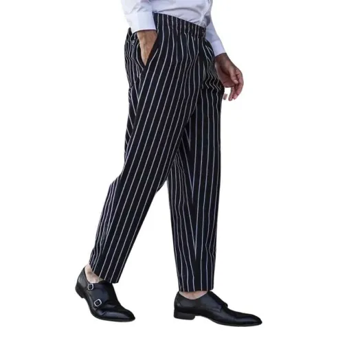 Pantalon de Color Negro con Rayas Blancas 122 Talla M CHECKEDOUT CU202C8600H-M