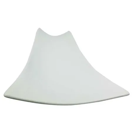 Plato Rectangular Ondulado de Porcelana de 14.75 Pulgadas, Color Blanco  CATER MAX 13660-3
