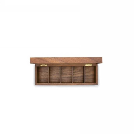 Caja de Madera para Sobres de Te de 14.75 x 4.37 x 3.75 Pulgadas IRONWOOD 28227
