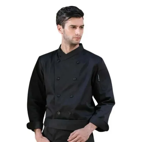 Gabacha de Manga Larga de Color Negro Talla M CHECKEDOUT CU102C0100A-M