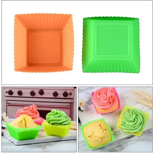 Molde de Silicon para Cupcake Cuadrado TIPS 6C060