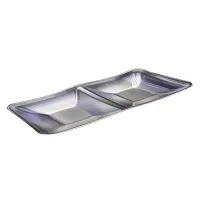 Plato Salsero Doble Cuadrado de Acero Inoxidable TIPS SSC-043