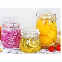 Frasco de Vidrio Transparente con Abrazadera 700 ml TIPS A-175-1-05 2