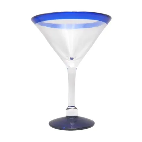 Copa de Martini con Borde Azul de 375 Mililitros VETRO 9960329