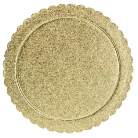 Base de Carton Redondo Ondulado de 20 Centimetros de Color Dorado TIPS DGD035G