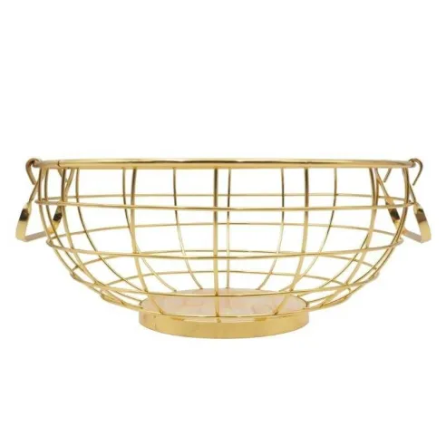 Canasta para Frutas Redonda de Metal de Color Dorado SIN ASIGNAR HP93-099A