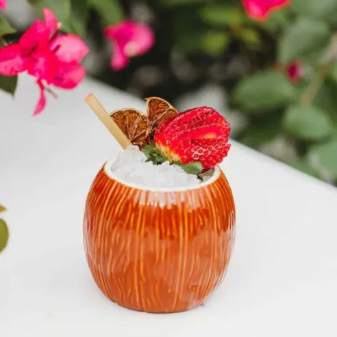 Vaso Tiki de Coco de Ceramica de 500 Mililitros VETRO 9891933
