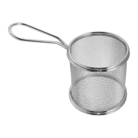 Canasta Mini Snacks Redonda de Acero Inoxidable 11 Centimetros Plateado TIPS TCW-015