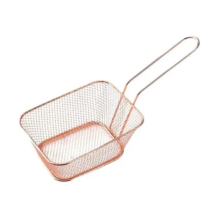 Canasta de Mini Snacks de Acero Inoxidable de 12 x 10 Centimetros de Color Oro Rosa TIPS TCW-011