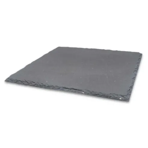 Plato Cuadrado de Piedra Pizarra de 30 Centimetros de Color Negro TIPS RSD01-13