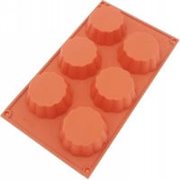 Molde de Silicon de Forma de Tartaleta de 6 Cavidades TIPS RRA02-28