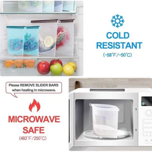 Bolsas Reutilizables de Silicon, Capacidad 1000 Mililitros MASTER CHEF SB10