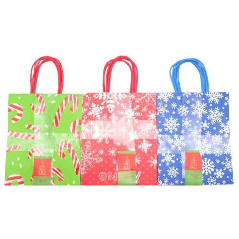 Bolsa Kraft Navidena de Tamano Mediana de 3 Unidades SIN ASIGNAR C3WKTGB2A