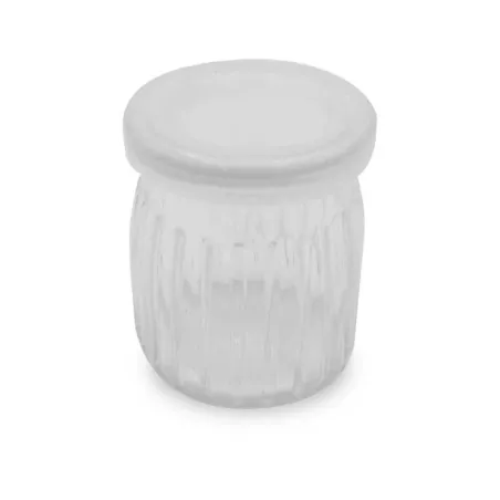 Frasco Pequeno Estriado con Tapa Plastica de 130 Mililitros TIPS C-090