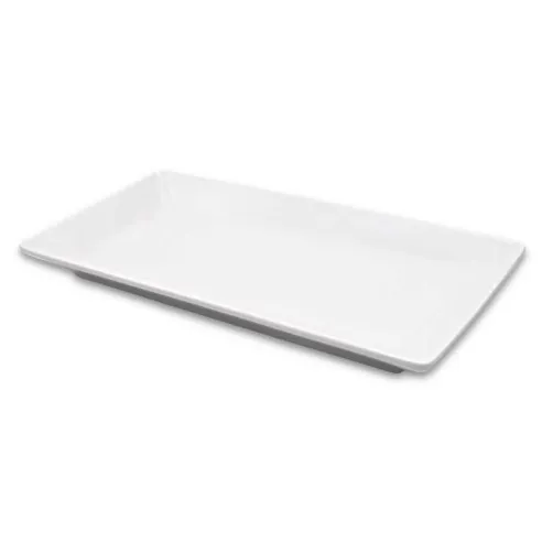 Plato Rectangular de Borde Delgado de Ceramica de 25.5 x 13.5 Centimetros TIPS CT757