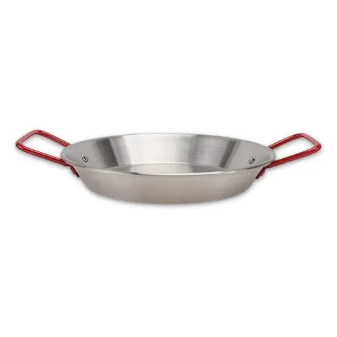 Paellera de Acero Inoxidable con Agarradera Roja de 20 Centimetros TIPS HOK-030-1