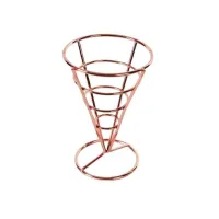 Canasta Conica de Alambre para Snacks 10 x 15 Centimetros de Color Oro Rosa TIPS TCW-025