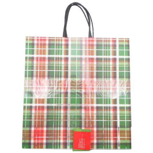 Bolsa Kraft Navidena de Tamano Grande de 2 Unidades SIN ASIGNAR C2WKTLSGBA