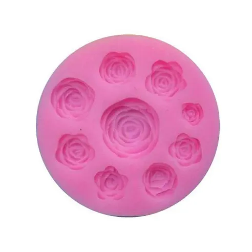 Molde para Fondant Diseno de Rosas, 9 Cavidades TIPS 030-85