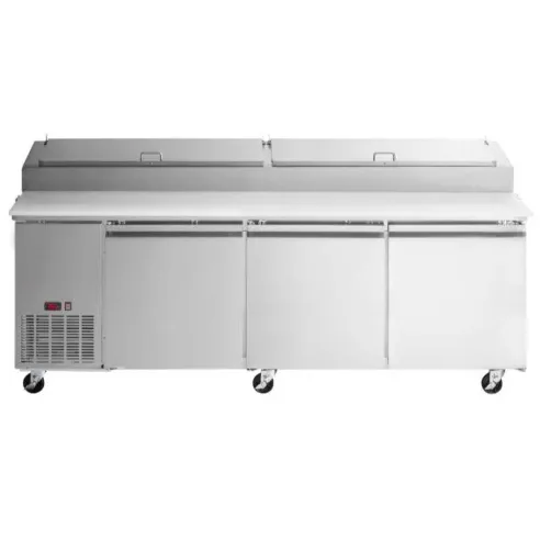 Mesa Refrigerada para Preparacion de Pizza de Acero Inoxidable 3 Puertas 93 Pulgadas U-STAR PICL3-E-HC