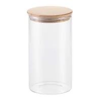 Frasco de Vidrio Claro con Tapa de Madera de 1900 Mililitros TIPS OLL-007