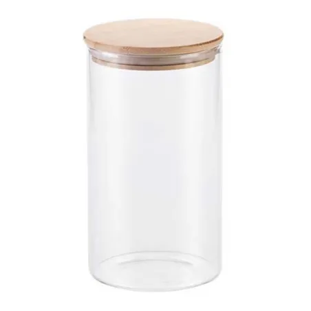 Frasco de Vidrio Claro con Tapa de Madera de 1900 Mililitros TIPS OLL-007