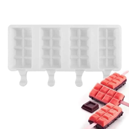 Molde de Silicon con 4 Cavidades, Paleta para Helado Magnum MASTER CHEF 9890456