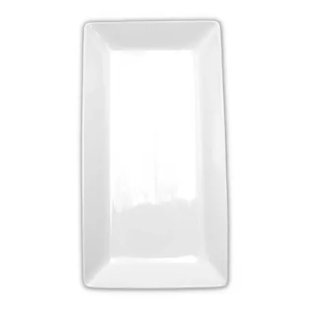 Plato Rectangular de Borde Delgado de Ceramica de 25.5 x 13.5 Centimetros TIPS CT757