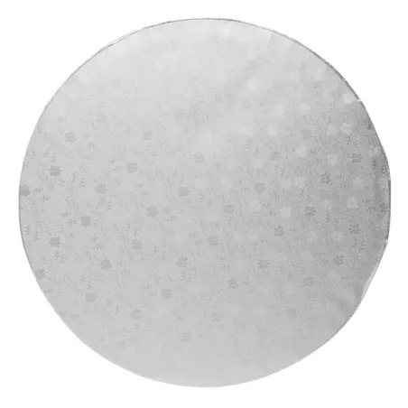 Base de Carton Redonda Lisa de 25 Centimetros de Color Plateado TIPS DGD074S