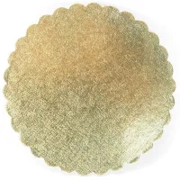 Base de Carton Redondo Ondulado de 40 Centimetros de Color Dorado, Paquete de 5 Unidades TIPS DGD039G